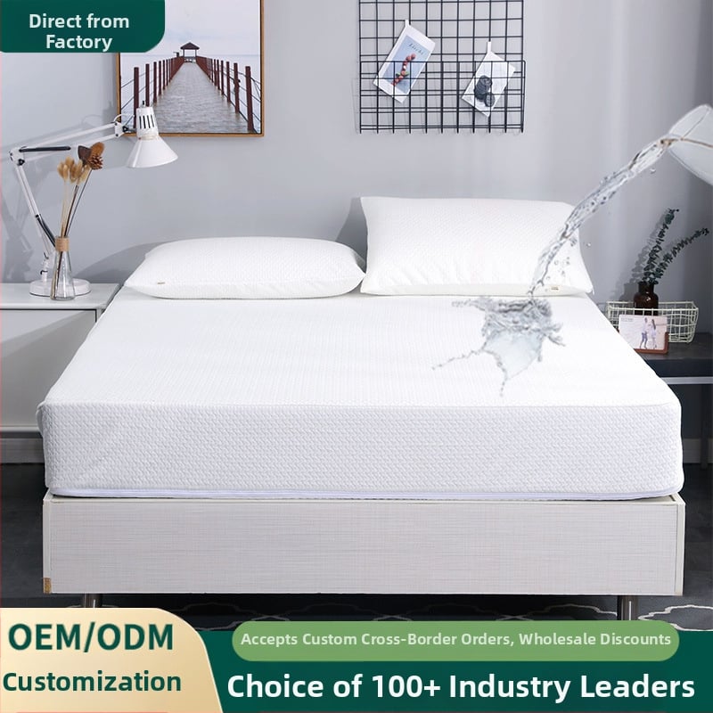 Protector pentru saltea, din fibre de bambus, impermeabil, dintr-o bucată, cu strat de aer, lavabil la mașină