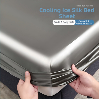 Set de lenjerie de pat din Ice Silk / Viskoză, Culoare Solidă, Țesătură Twill, Vopsire Tie-Dye, Trei Piese, Lavabil la Mașină