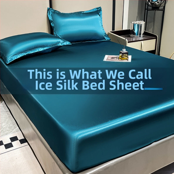 Set de lenjerie de pat din Ice Silk / Viskoză, Culoare Solidă, Țesătură Twill, Vopsire Tie-Dye, Trei Piese, Lavabil la Mașină