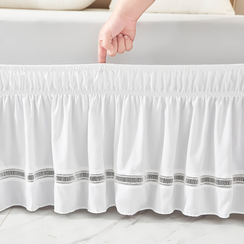 Fustă de pat cu dantelă, personalizabilă, fibre chimice, imprimare reactive și vopsire, greutate 300–500 g