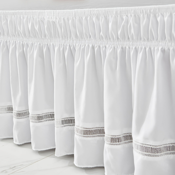 Fustă de pat cu dantelă, personalizabilă, fibre chimice, imprimare reactive și vopsire, greutate 300–500 g