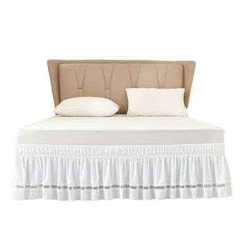 Fustă de pat cu dantelă, personalizabilă, fibre chimice, imprimare reactive și vopsire, greutate 300–500 g