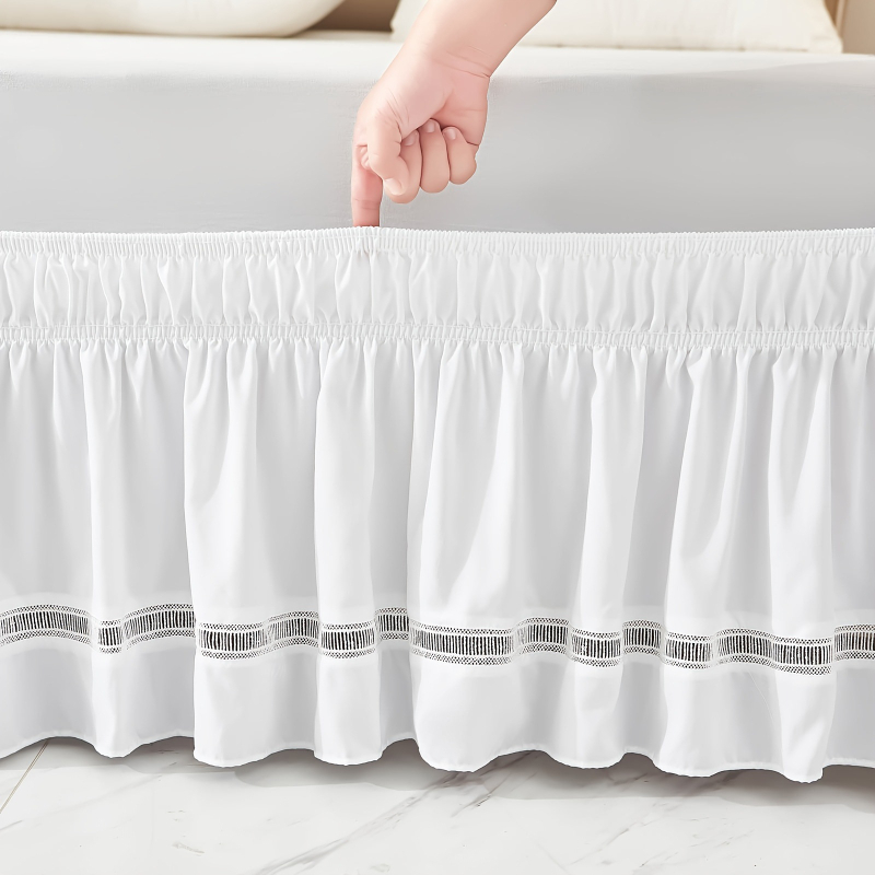 Fustă de pat cu dantelă, personalizabilă, fibre chimice, imprimare reactive și vopsire, greutate 300–500 g