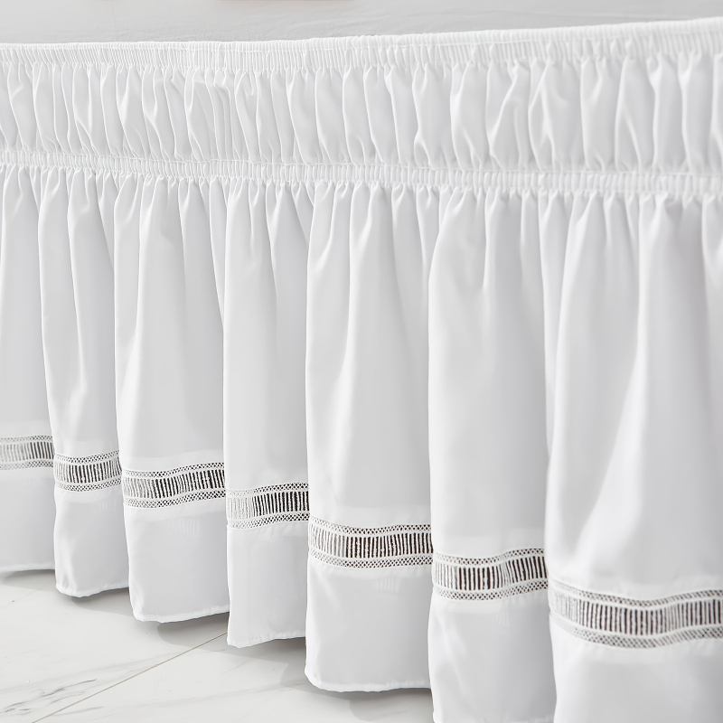 Fustă de pat cu dantelă, personalizabilă, fibre chimice, imprimare reactive și vopsire, greutate 300–500 g