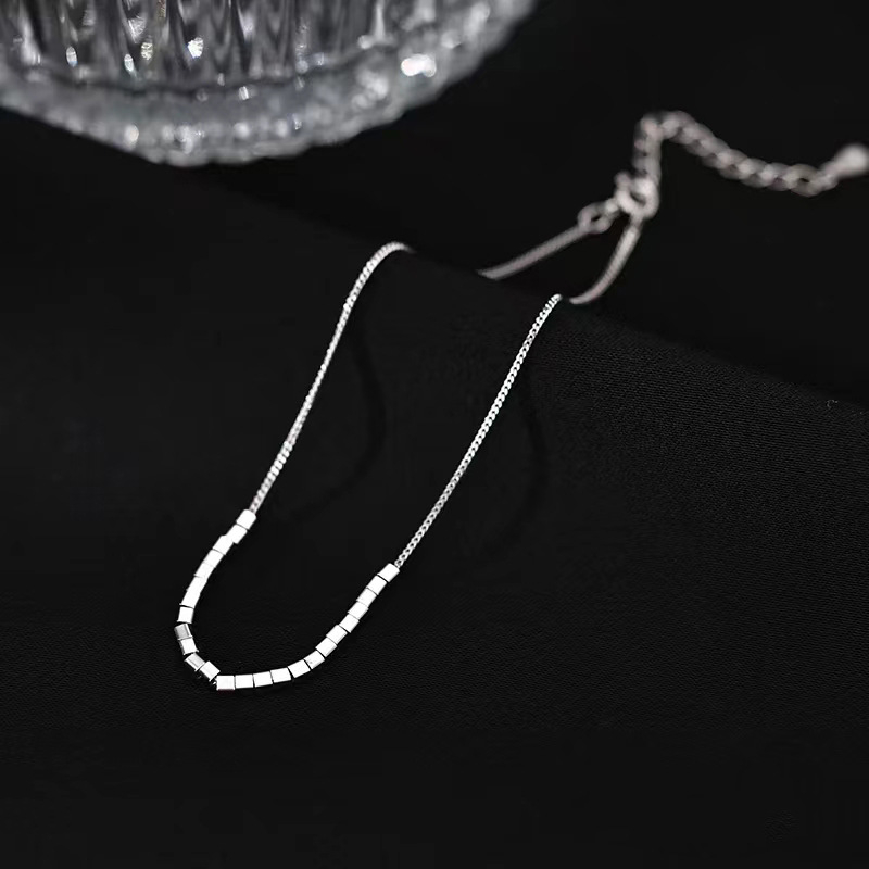 Brățară de gleznă din argint S925, design geometric pătrat, stil minimalist Ins Wind, greutate 1,55 g