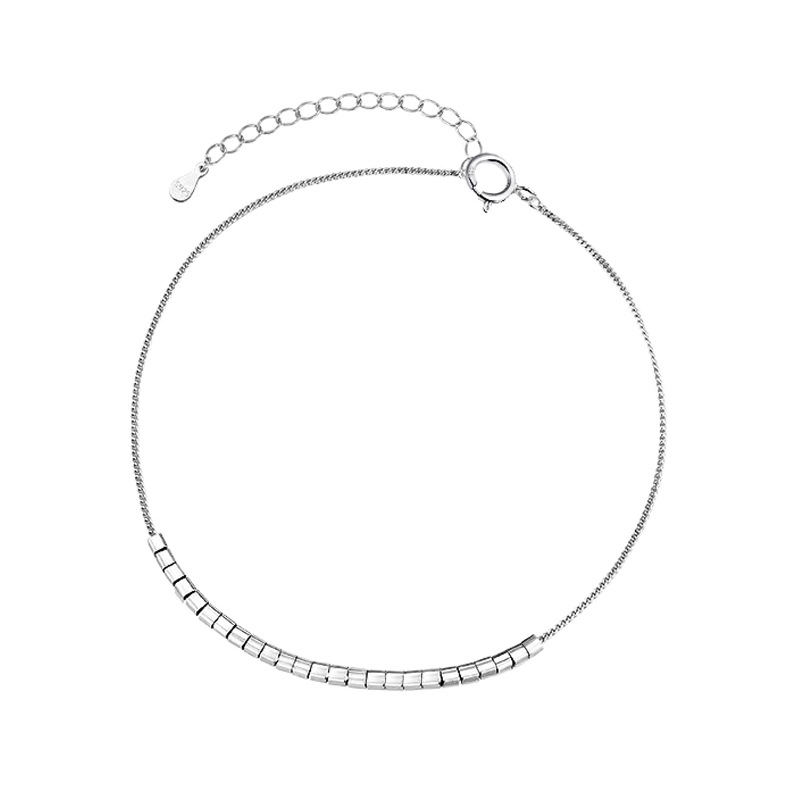 Brățară de gleznă din argint S925, design geometric pătrat, stil minimalist Ins Wind, greutate 1,55 g