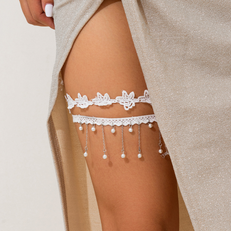 Brățară de gleznă dantelată cu ciucuri Runle – stil feminin, model RL-574-2