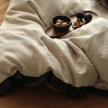 Set de lenjerie de pat Jacquard, 4 piese, stil modern minimalist