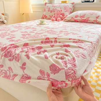 Set cuverturi cu fleece 180 g poliester, model plante și flori, imprimare reactive, stil boem, iarnă/toate sezoanele, 3 piese