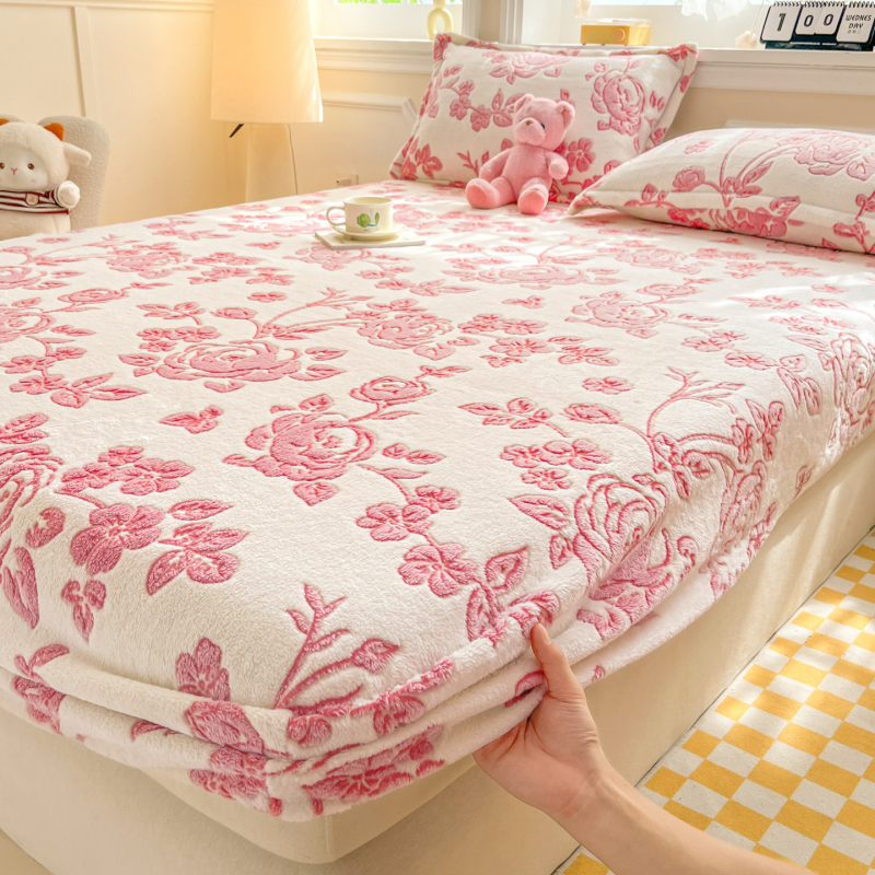 Set cuverturi cu fleece 180 g poliester, model plante și flori, imprimare reactive, stil boem, iarnă/toate sezoanele, 3 piese