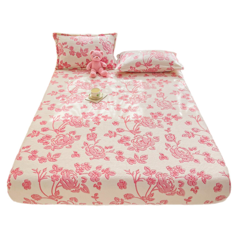 Set cuverturi cu fleece 180 g poliester, model plante și flori, imprimare reactive, stil boem, iarnă/toate sezoanele, 3 piese