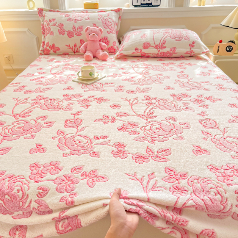 Set cuverturi cu fleece 180 g poliester, model plante și flori, imprimare reactive, stil boem, iarnă/toate sezoanele, 3 piese