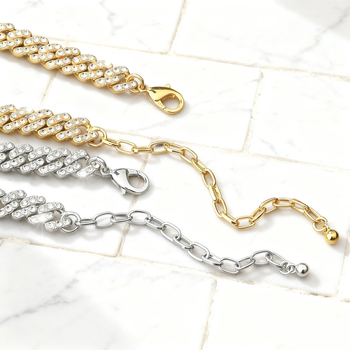 Ancletă din aliaj, în formă de inimă, cu pietre încrustate, unisex