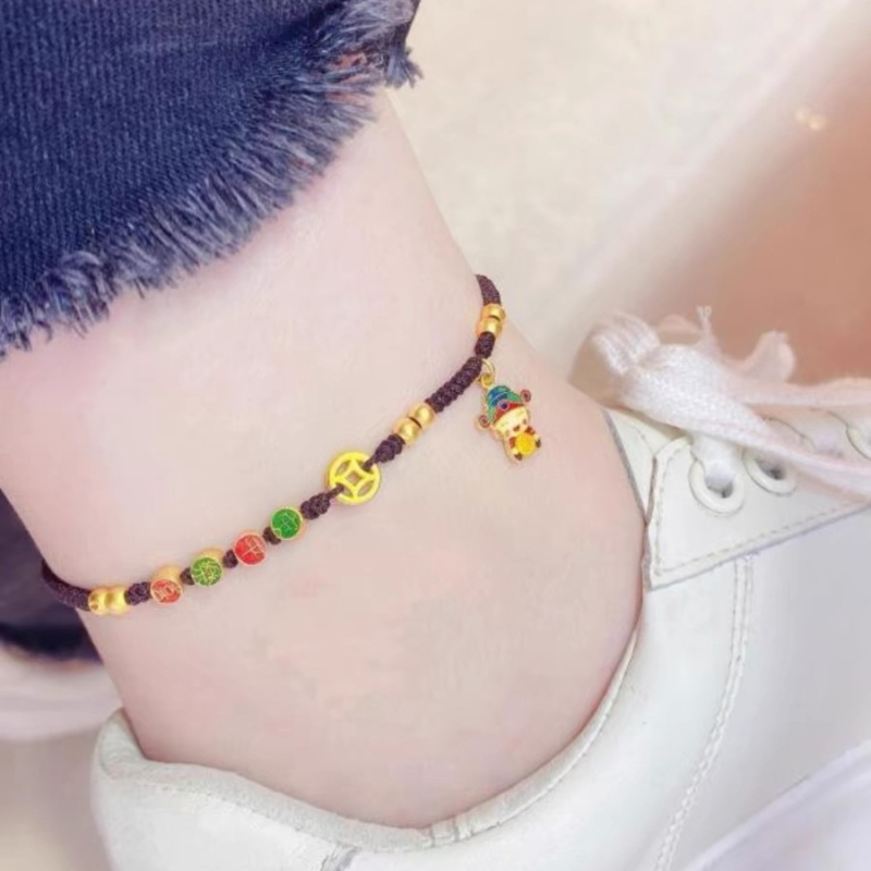 Глезен гривна, сплав, национален стил, унисекс, пролет 2024, бижута за крак