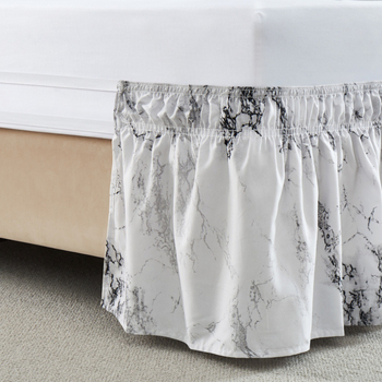 Fustă pentru pat cu model geometric, textură periată, imprimare și vopsire reactive, fibră chimică, stil modern minimalist