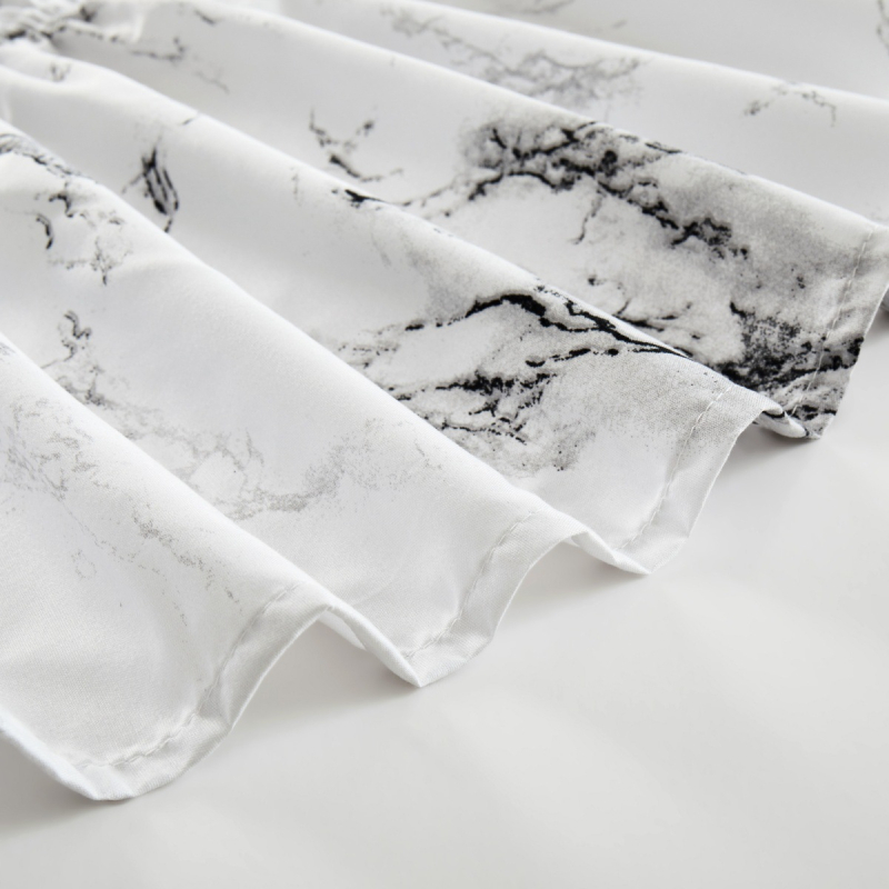 Fustă pentru pat cu model geometric, textură periată, imprimare și vopsire reactive, fibră chimică, stil modern minimalist