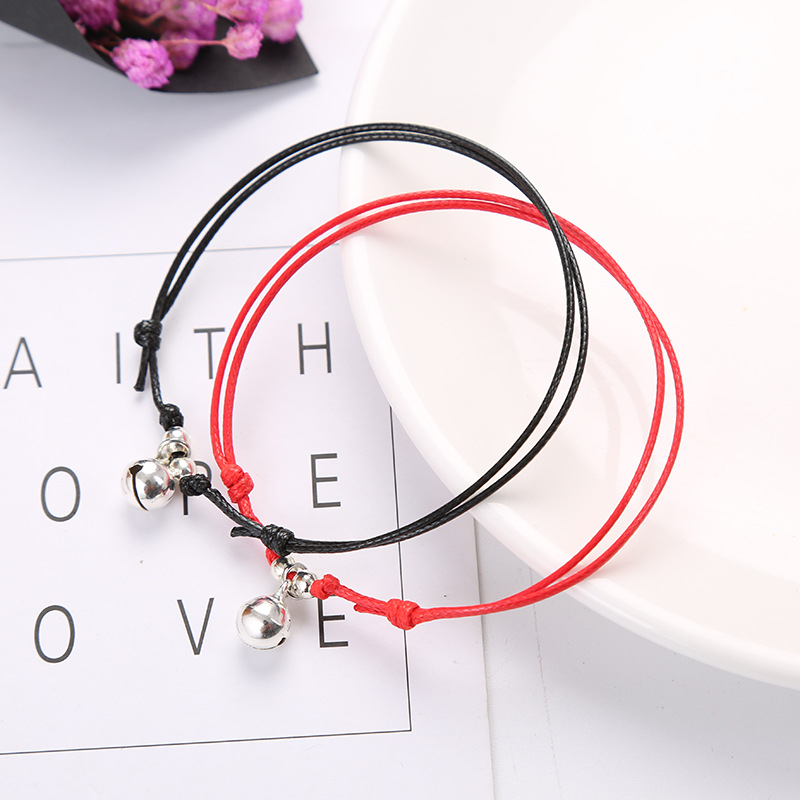 Brățară de gleznă cu clopoțel, stil simplu pentru cuplu, aliaj, electroplacare, personalizabil