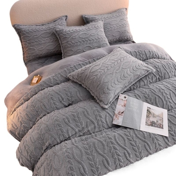 Set cu husă de pilotă din poliester, patru piese, model în dungi, căldură de iarnă, imprimare prin transfer termic