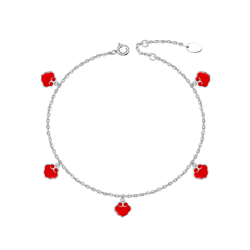 Глезенна гривна с 18K златно покритие върху S925 сребро, мотив облак, стил прост, Silver Edge Beauty