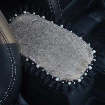 Vika Covoraș pentru cotieră auto din velur, pentru consola centrală, dantelă lucrată manual