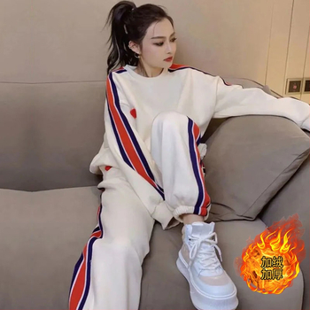 Set doamne din Chenille, două piese, cu căptușeală de fleece, model 3D, mâneci de prințesă, mâneci lungi