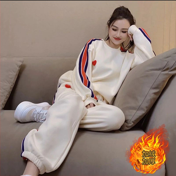 Set doamne din Chenille, două piese, cu căptușeală de fleece, model 3D, mâneci de prințesă, mâneci lungi