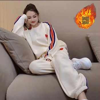 Set doamne din Chenille, două piese, cu căptușeală de fleece, model 3D, mâneci de prințesă, mâneci lungi