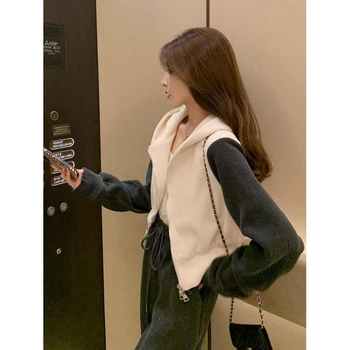 Set sportiv pentru femei din două părți – stil coreean, croială lejeră, stil urban, mâneci lungi