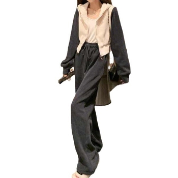 Set sportiv pentru femei din două părți – stil coreean, croială lejeră, stil urban, mâneci lungi