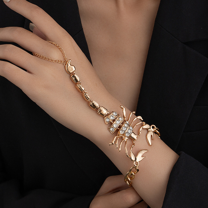 Brățară de gleznă - aliaj metalic - design geometric - motiv scorpion - unisex