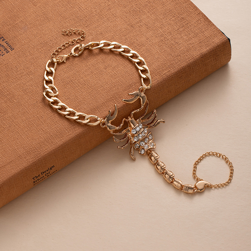 Brățară de gleznă - aliaj metalic - design geometric - motiv scorpion - unisex