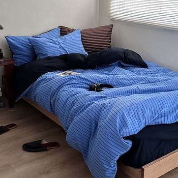 Set de husă de pilotă din bumbac 100% cu model geometric, țesătură plată, vopsire reactiva