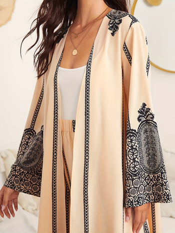 Set sacou și pantaloni cu imprimeu geometric, poliester, fără guler, stil street hipster