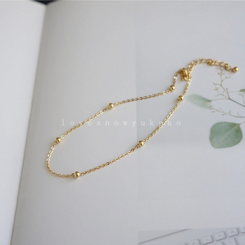 Глезенна гривна за жени - минималистично геометрично сребърно бижу, стил Япония и Южна Корея