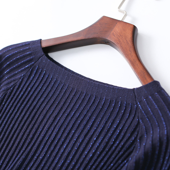 Jingzhou Две части: плетена рокля и костюм с пола за жени — принт модел, колажни шевове, полиестер/акрил тъкани