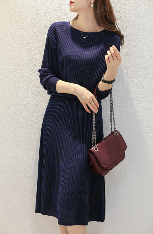 Jingzhou Две части: плетена рокля и костюм с пола за жени — принт модел, колажни шевове, полиестер/акрил тъкани