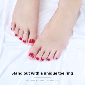 Inel pentru degetul de la picior, stil japonez-coreean, vârf deschis, electroplacat, pietre mozaice