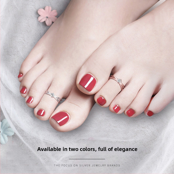 Inel pentru degetul de la picior, stil japonez-coreean, vârf deschis, electroplacat, pietre mozaice