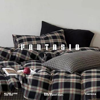 Set husă de cuvertură cu dungi, bumbac 100% Twill, stil simplu, vopsire reactivă