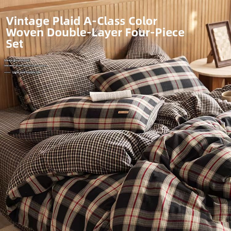 Triibuline Twill puuvillane teki kate komplekt