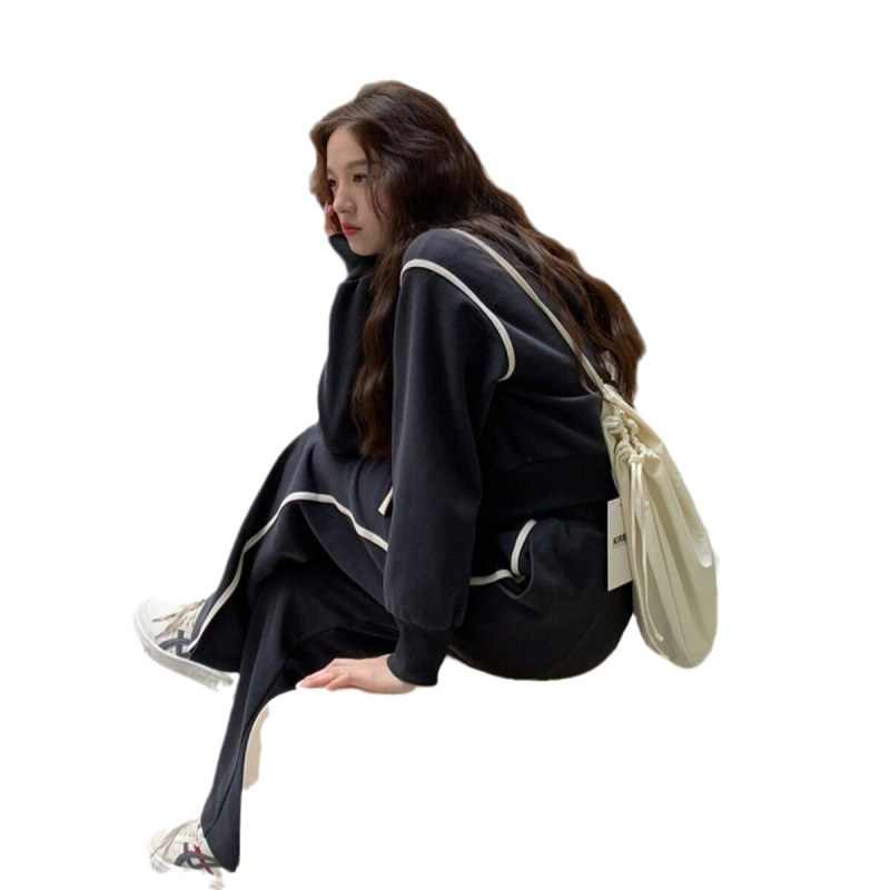 Дамски двучастен спортен комплект: топ със суитшърт, дълъг ръкав, полиестер-спандекс смес, без гладене, есен 2025