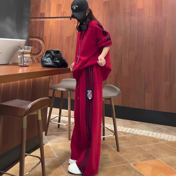 Set casual sport feminin din două piese, cu mâneci lungi și pantaloni, bumbac, iarna 2024