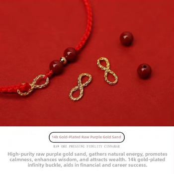 Анклет за крак, етно стил, циннабар мъниста, 14K златно покритие, минималистичен дизайн, персонализация достъпна, пролет 2022