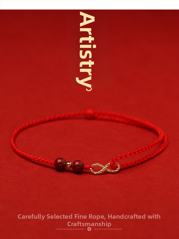 Анклет за крак, етно стил, циннабар мъниста, 14K златно покритие, минималистичен дизайн, персонализация достъпна, пролет 2022