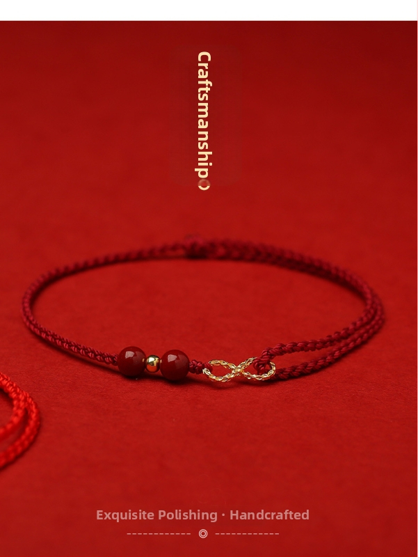 Анклет за крак, етно стил, циннабар мъниста, 14K златно покритие, минималистичен дизайн, персонализация достъпна, пролет 2022