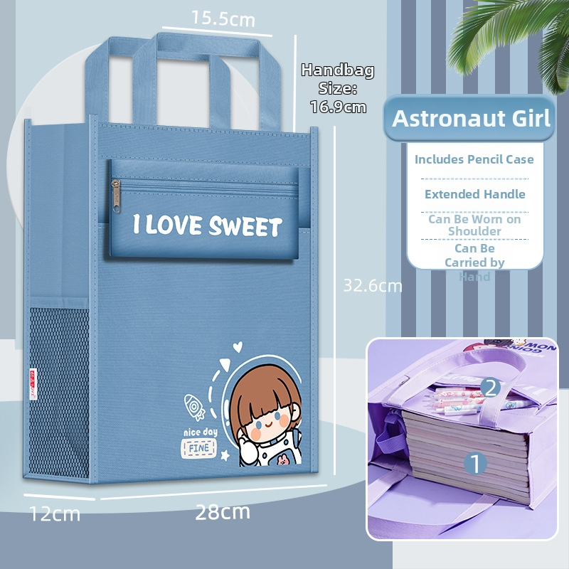 Geantă pentru fete din învățământ primar pentru cărți și teme, material Oxford, fermoar, Bai yi