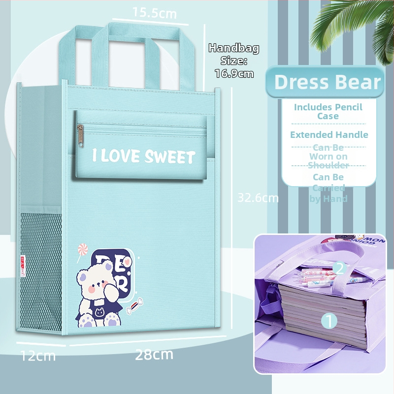 Geantă pentru fete din învățământ primar pentru cărți și teme, material Oxford, fermoar, Bai yi