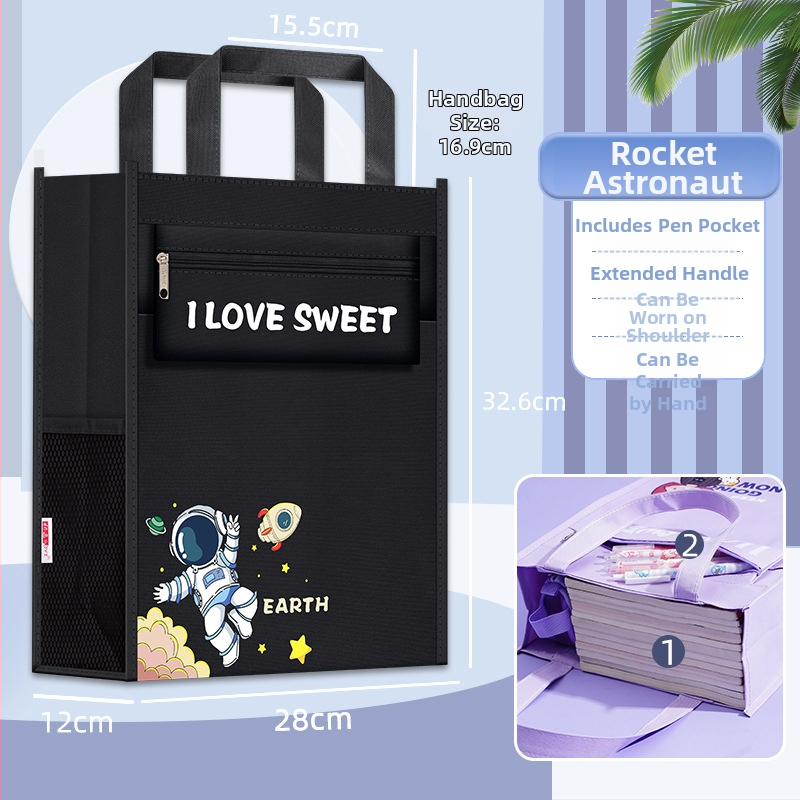 Geantă pentru fete din învățământ primar pentru cărți și teme, material Oxford, fermoar, Bai yi