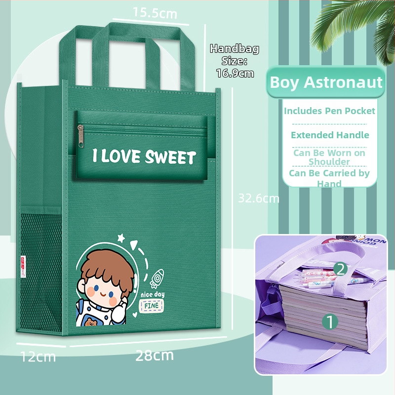 Geantă pentru fete din învățământ primar pentru cărți și teme, material Oxford, fermoar, Bai yi