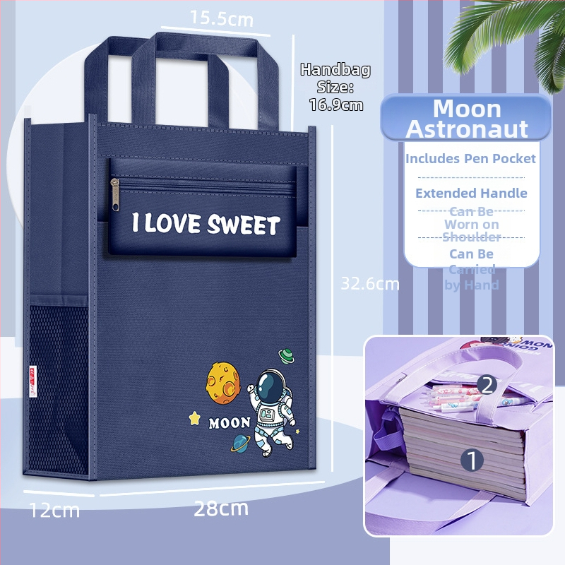 Geantă pentru fete din învățământ primar pentru cărți și teme, material Oxford, fermoar, Bai yi